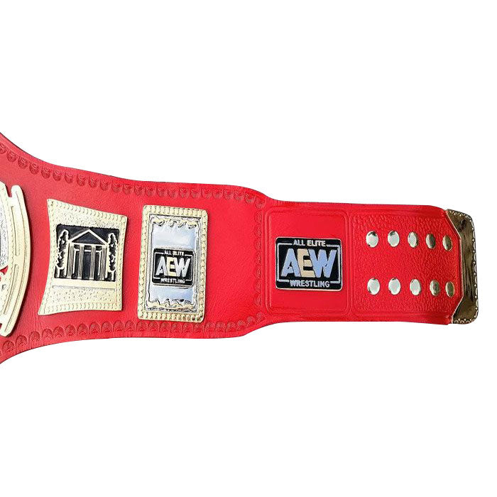 AEW TNT Championship Wrestling Red Replica Title Belt – Brass & Zinc Plates