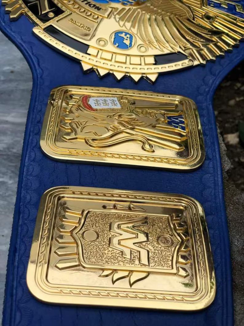 WWF Attitude Era Block Logo Steve Austin Big Eagle Championship Replica Belt