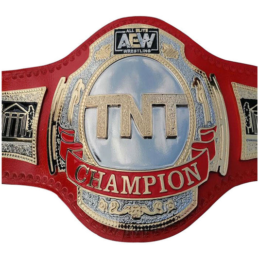 AEW TNT Championship Wrestling Red Replica Title Belt – Brass & Zinc Plates