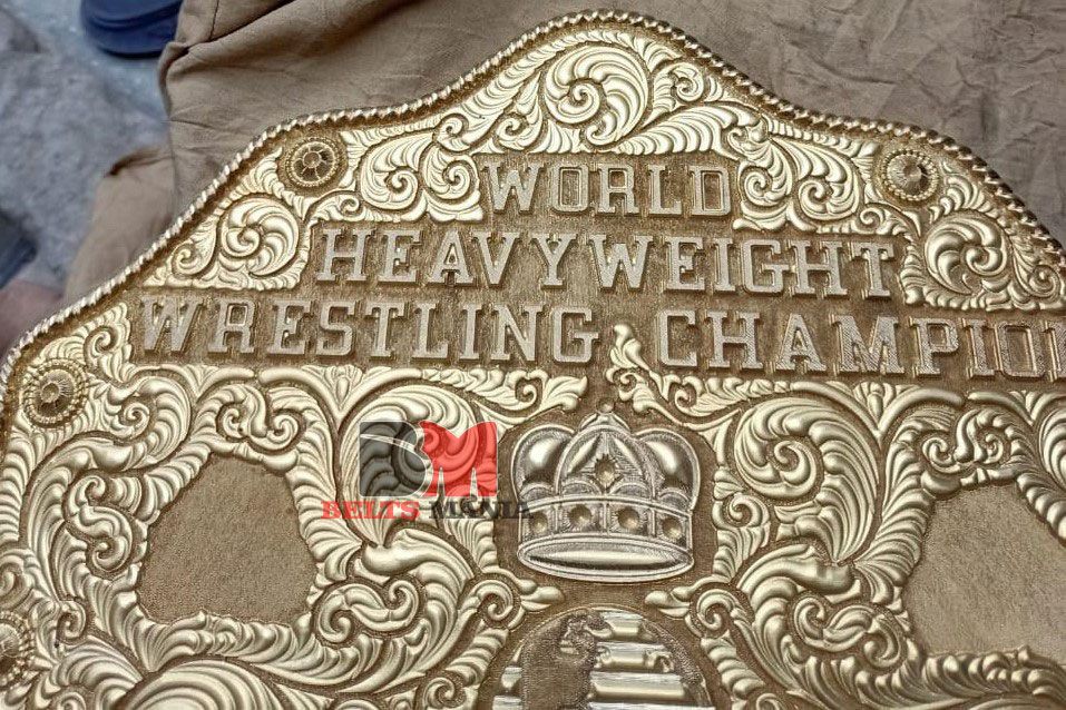 WWE Big Gold World Heavyweight Championship Replica Title Belt – Brown Strap