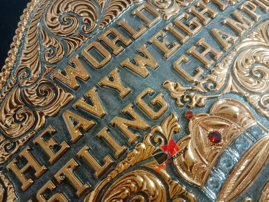 WWE Big Gold World Heavyweight Championship Replica Title Belt – Brown Strap