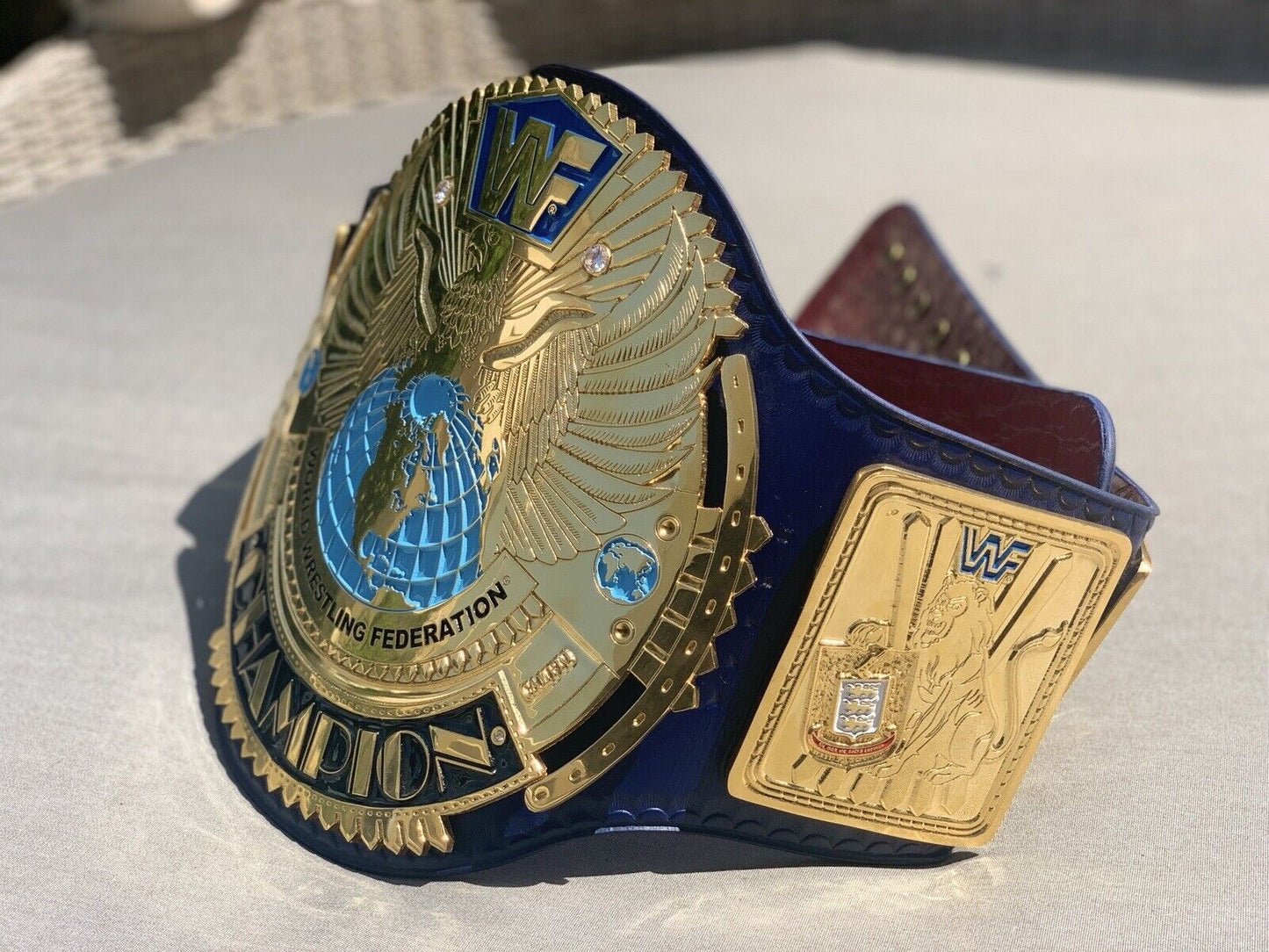 WWF Attitude Era Block Logo Steve Austin Big Eagle Championship Replica Belt